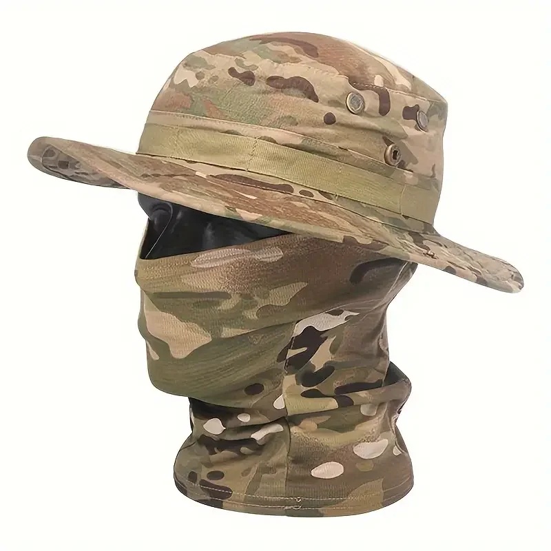 Boonie Hat Tactical - Camouflage Boonie Cap Balaclava Hat Suit
