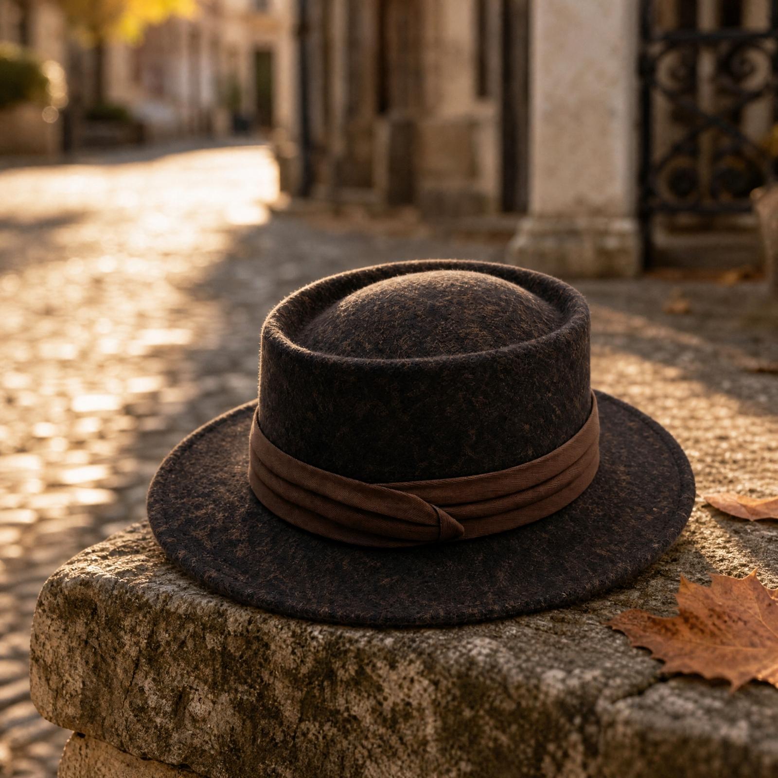 Fedora Hat Wool - Woolen Felt Hat with Material Band