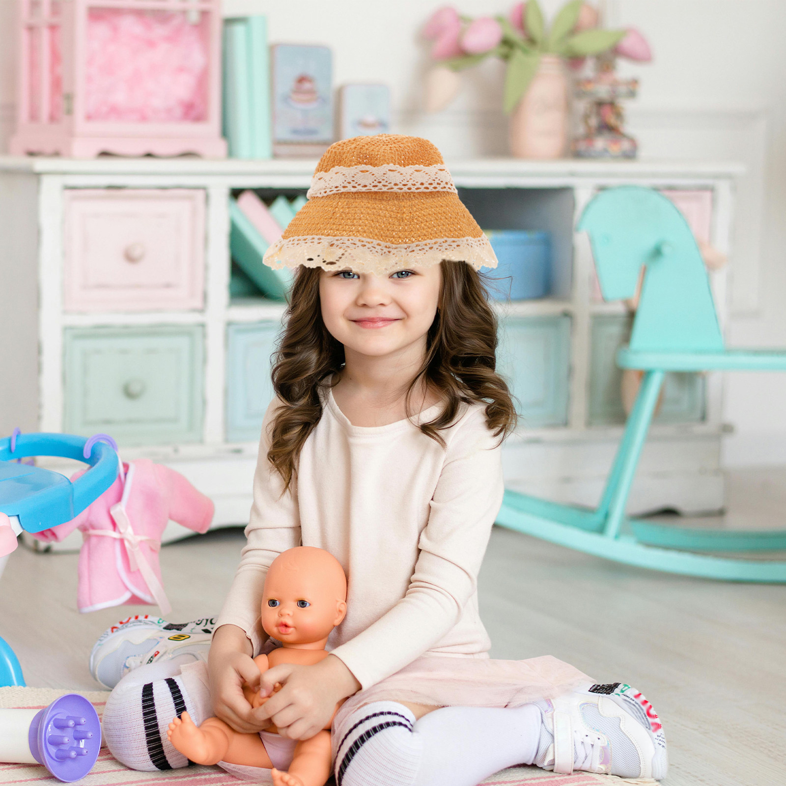 Summer Kids Straw Hat Baby Gir - Sun Hat Wide Brim 评论和价格