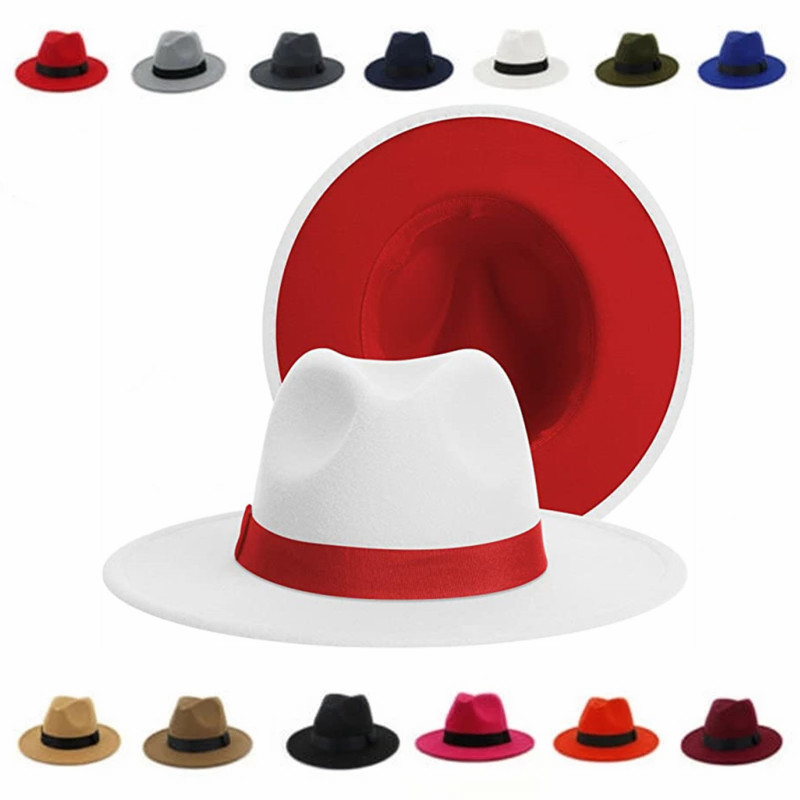 Women Winter Classic Patchwork - Fedora Hat Wool 评论和价格