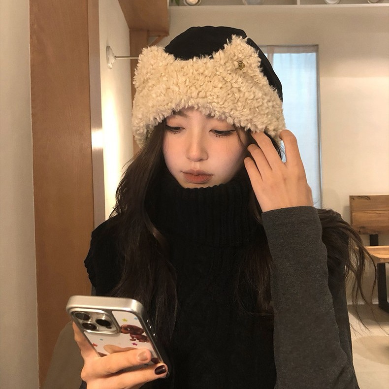 Cute Cat Ears Fluffy Lamb Flee - Winter Trapper Hat 评论和价格
