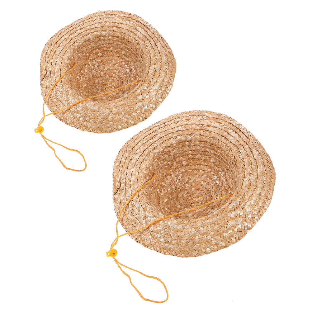 2Pcs Kids Straw Sun Hat Natura - Sun Hat Wide Brim 评论和价格