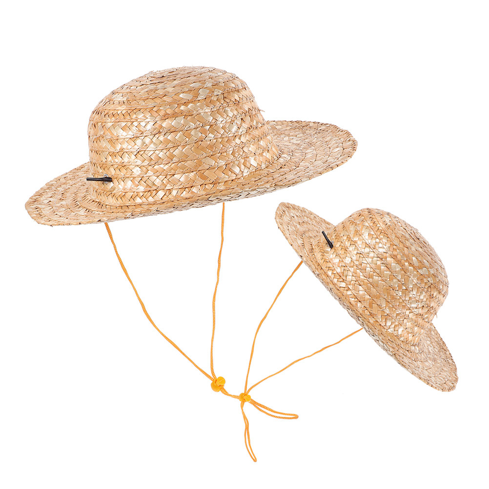 2Pcs Kids Straw Sun Hat Natura - Sun Hat Wide Brim 评论和价格
