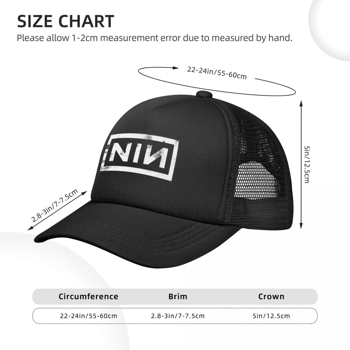 NIN Music Band Mesh Baseball C - Trucker Cap Mesh 评论和价格
