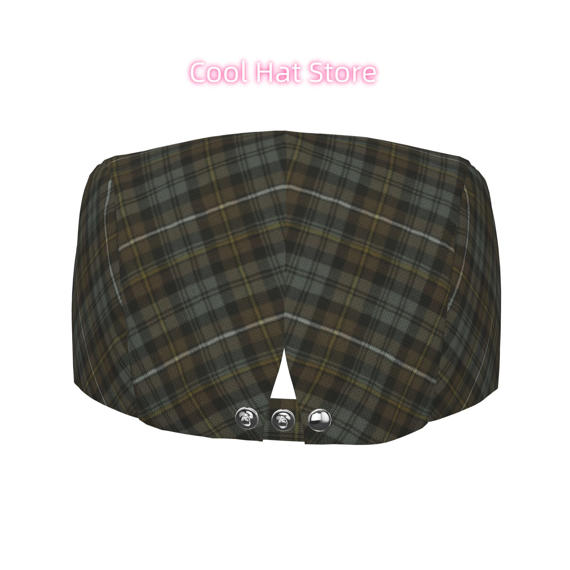 Brown And Gray Plaid Pattern M - Newsboy Cap Ivy 评论和价格