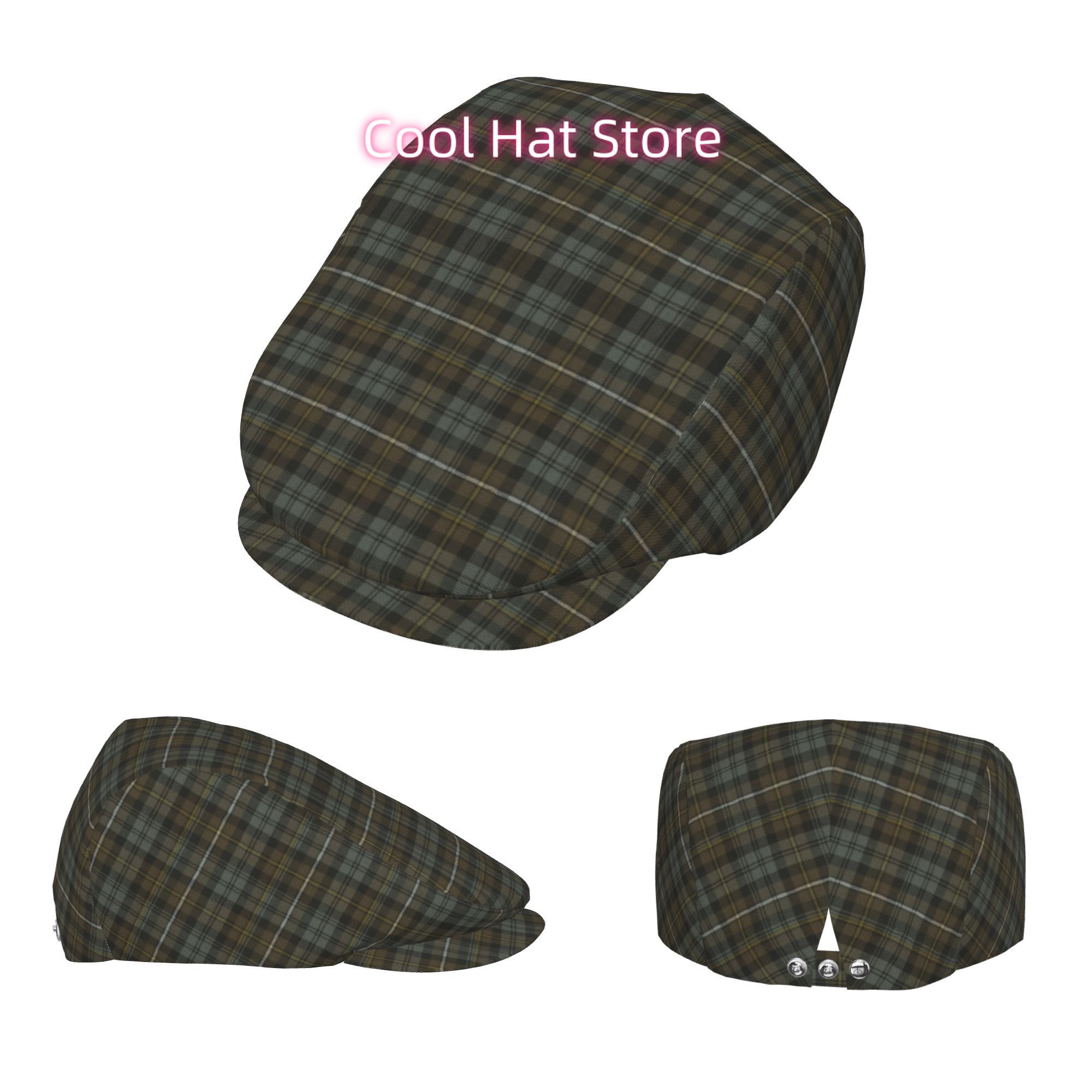 Brown And Gray Plaid Pattern M - Newsboy Cap Ivy 评论和价格